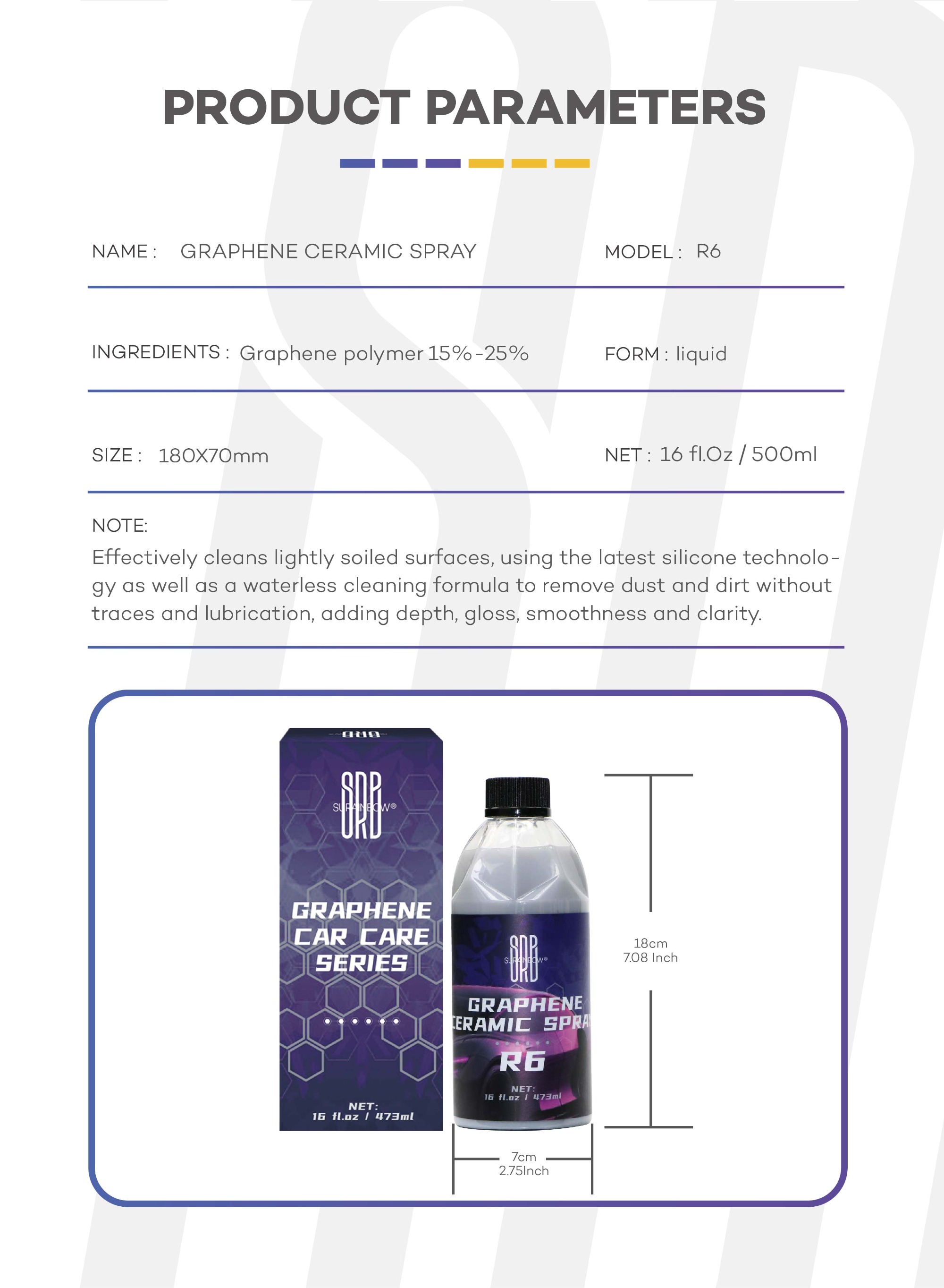 Ceramic Spray Coating Graphene Detail Spray R6