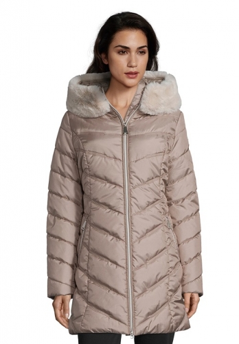 women down coat with fur hood