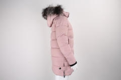 Real Fur Padded long sleeve Hood Coat