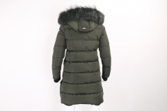 Real Fur Padded long sleeve Hood Coat