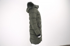 Real Fur Padded long sleeve Hood Coat