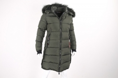 Real Fur Padded long sleeve Hood Coat