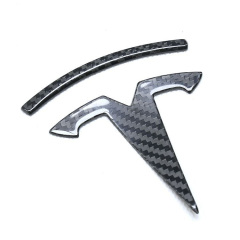 3K Twill Carbon Fiber Adhesive Type Logo Cap for Tesla Model 3, Model Y, Model S, Model X