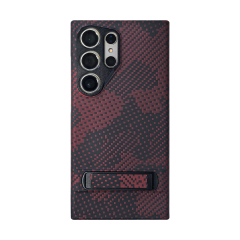 Kevlar Fiber Mobile Phone Cases with Damping Stand for Galaxy S24 Ultra