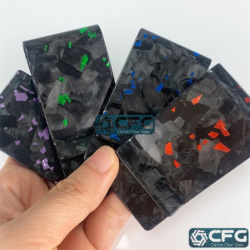 Colorized Forged Carbon Fiber Money Clip, Wholesale Only