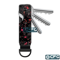 Minimalist Forged Carbon Fiber Key Organizer, Real Carbon with Colors