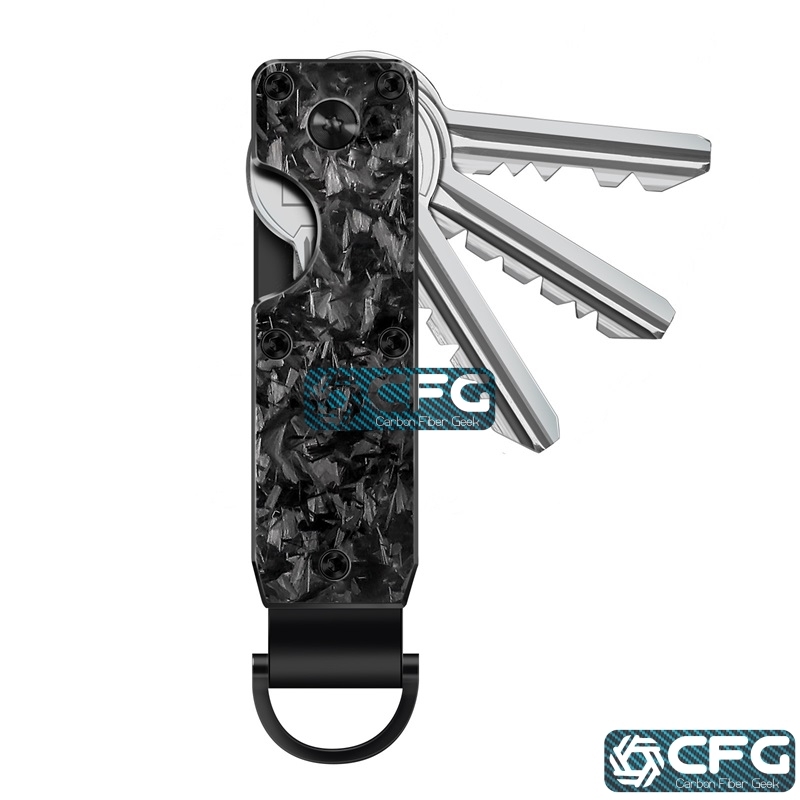 Minimalist Forged Carbon Fiber Key Organizer, Real Carbon with Colors
