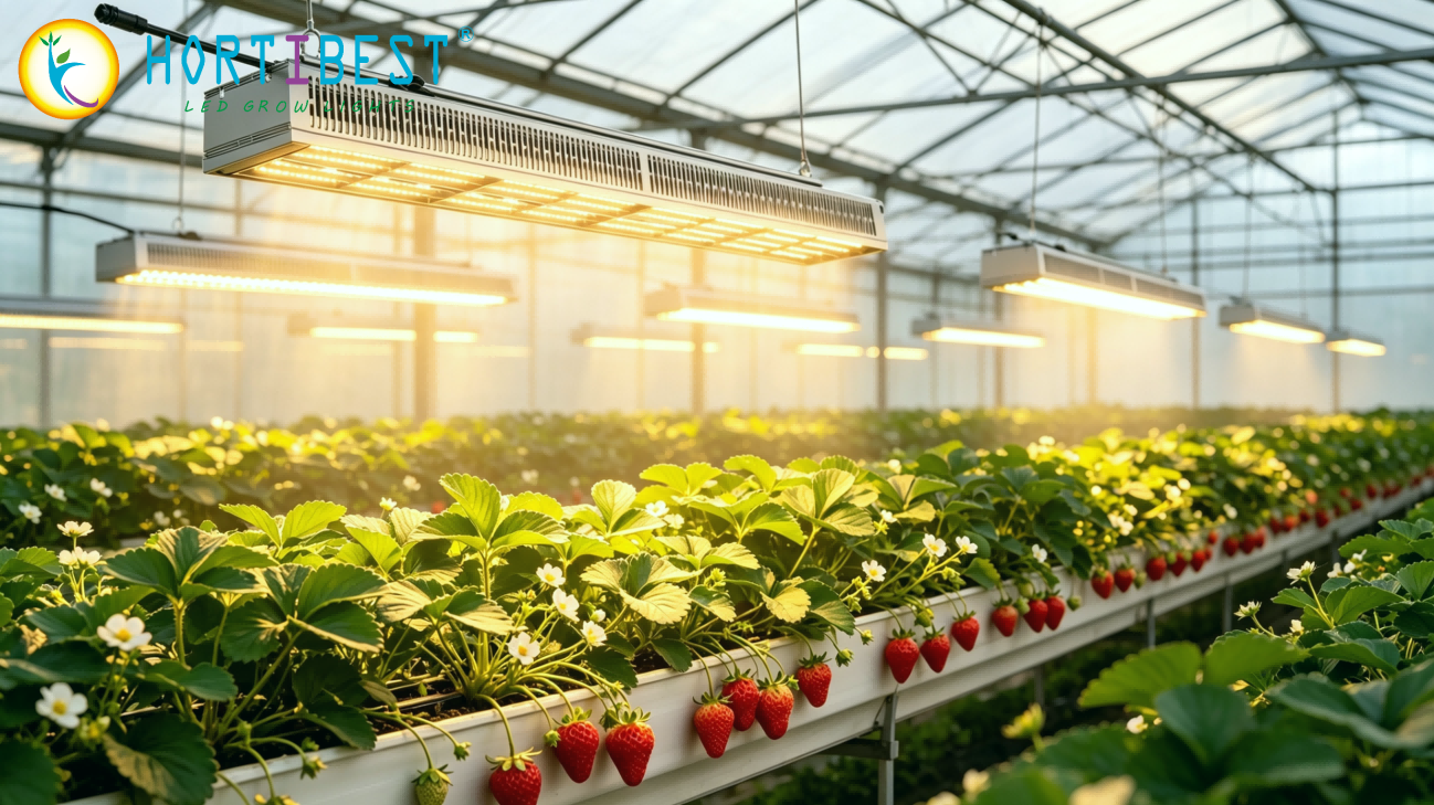 40% Higher Winter Strawberry Revenue: Minnesota Commercial Greenhouse Fixes High HVAC Costs &amp; Pale Berries with Shark‑2600 Linear LED Grow Lights