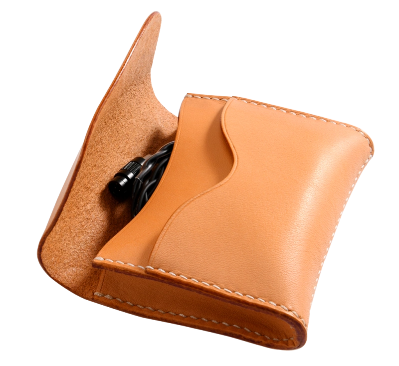 Light luxury Bigger artisan handmade leather earphone bag