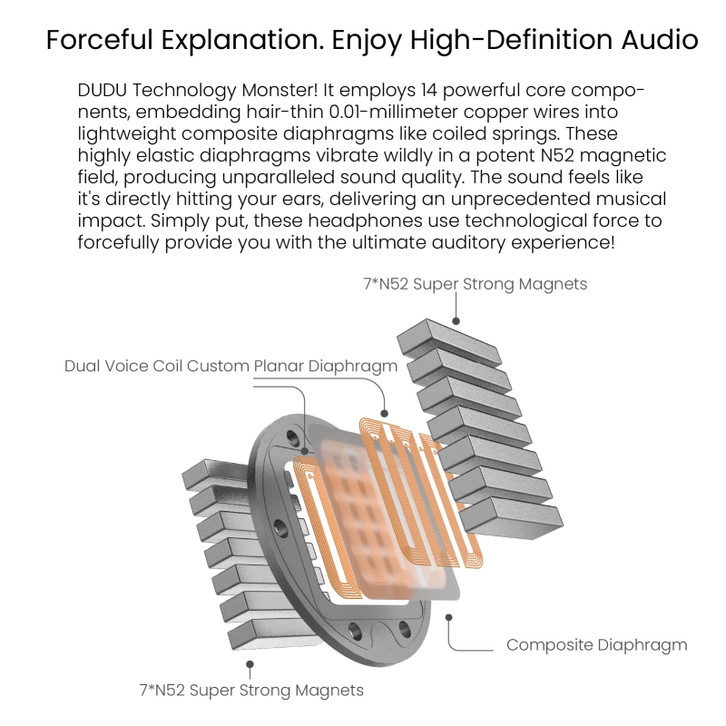 TINHIFI DUDU  13 MM  Planar Magnetic Headphones