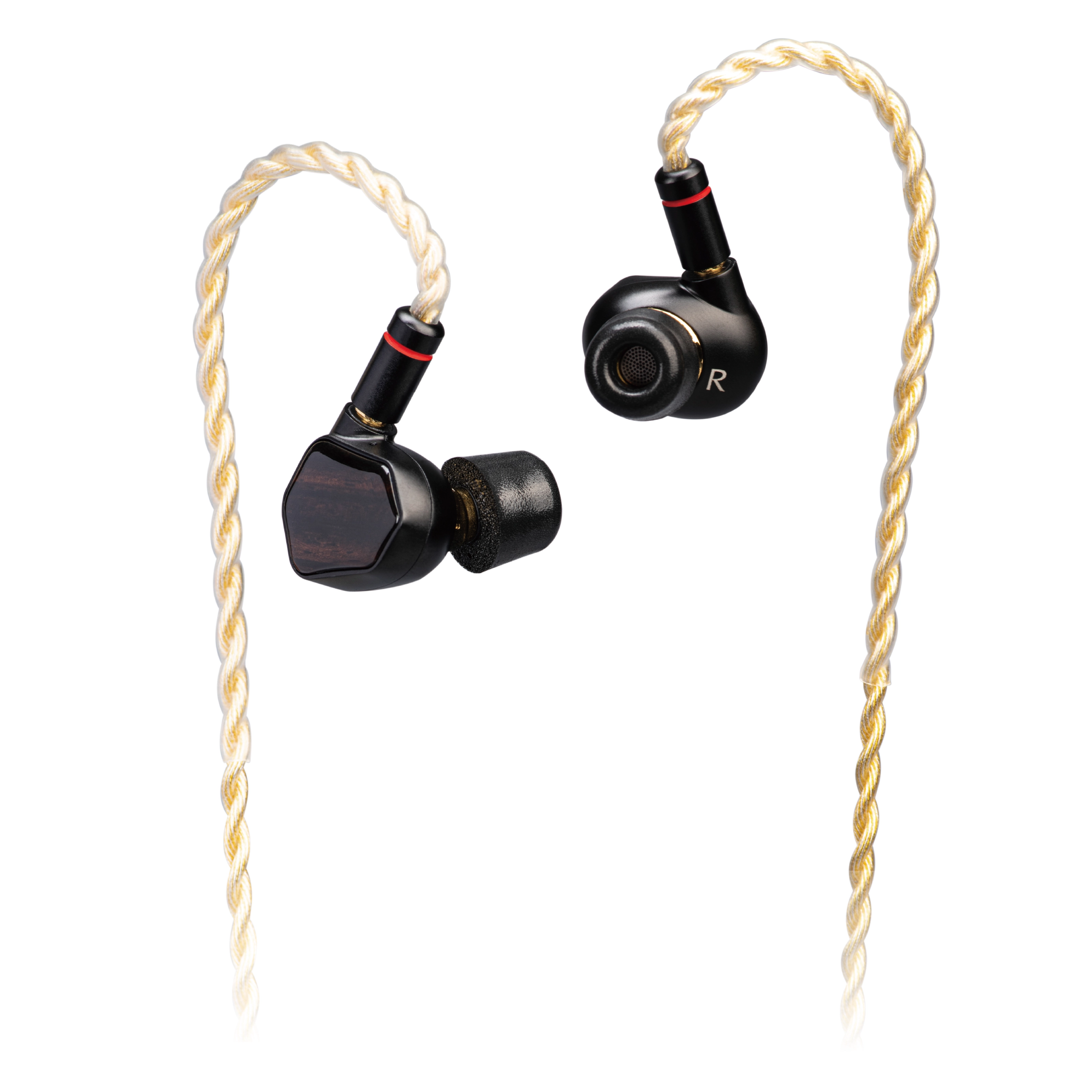 TINHIFI T7 single dynamic driver IEM with ebony wood faceplates and detachable cable