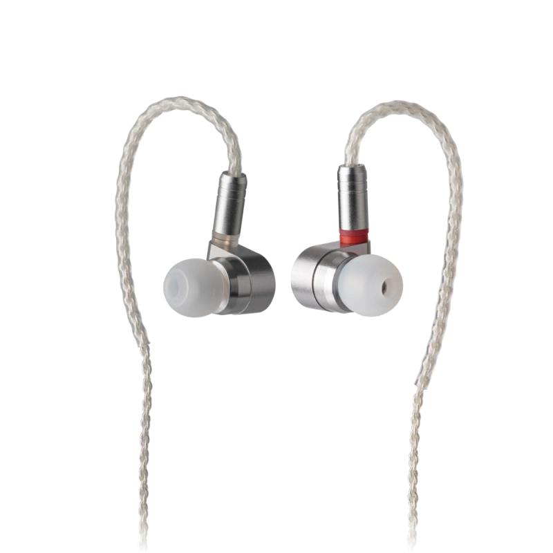 TINHIFI T2 DLC Earphone Dual Dynamic Earbuds Strong Rhythm Metal Earphones Silver Interchangeable Cable