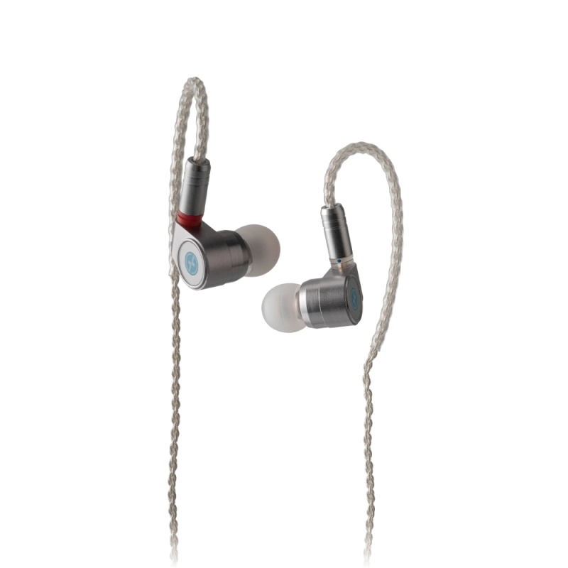 TINHIFI T2 DLC Earphone Dual Dynamic Earbuds Strong Rhythm Metal Earphones Silver Interchangeable Cable