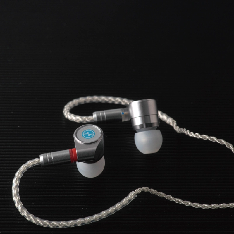 TINHIFI T2 DLC Earphone Dual Dynamic Earbuds Strong Rhythm Metal Earphones Silver Interchangeable Cable