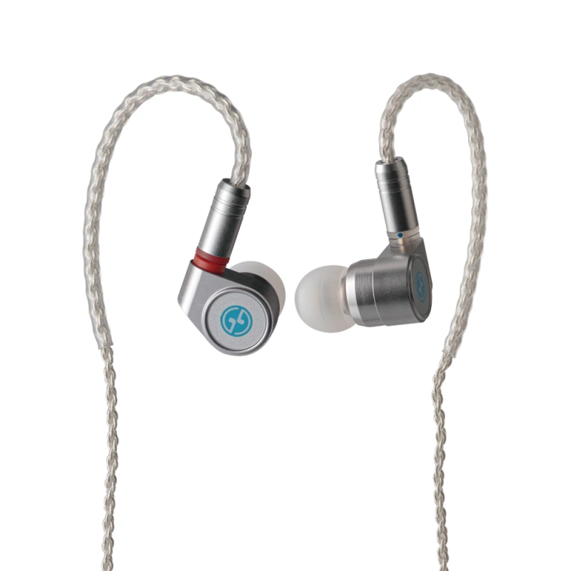TINHIFI T2 DLC Earphone Dual Dynamic Earbuds Strong Rhythm Metal Earphones Silver Interchangeable Cable