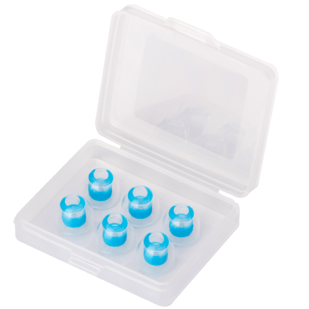 TINHIFI Liquid Silicone Ear Tips, 3 Pairs Soft Transparent Replacement Earbuds for IEM In-Ear Monitors, Compatible with HiFi Wired Earphones, Comfortable Fit and Noise Isolation, XS S M L