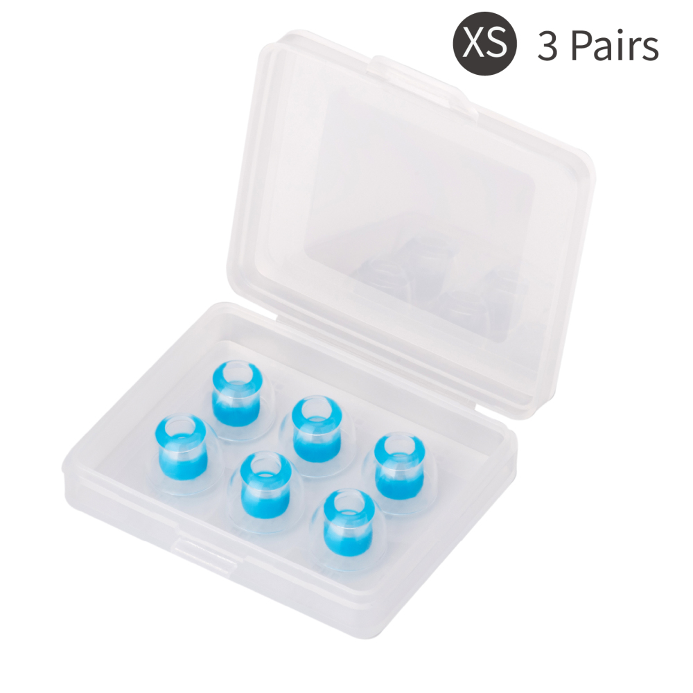 TINHIFI Liquid Silicone Ear Tips, 3 Pairs Soft Transparent Replacement Earbuds for IEM In-Ear Monitors, Compatible with HiFi Wired Earphones, Comfortable Fit and Noise Isolation, XS S M L