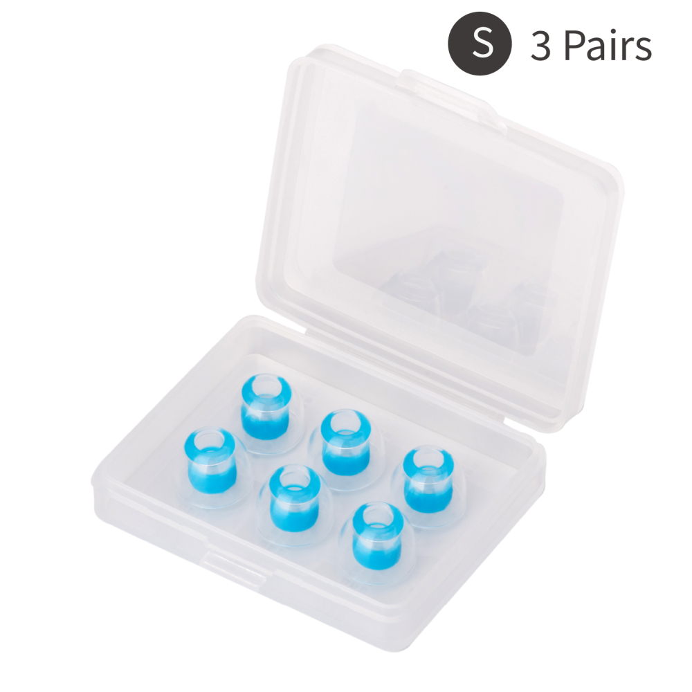 TINHIFI Liquid Silicone Ear Tips, 3 Pairs Soft Transparent Replacement Earbuds for IEM In-Ear Monitors, Compatible with HiFi Wired Earphones, Comfortable Fit and Noise Isolation, XS S M L