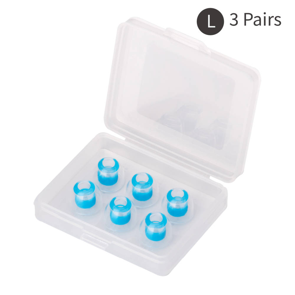TINHIFI Liquid Silicone Ear Tips, 3 Pairs Soft Transparent Replacement Earbuds for IEM In-Ear Monitors, Compatible with HiFi Wired Earphones, Comfortable Fit and Noise Isolation, XS S M L