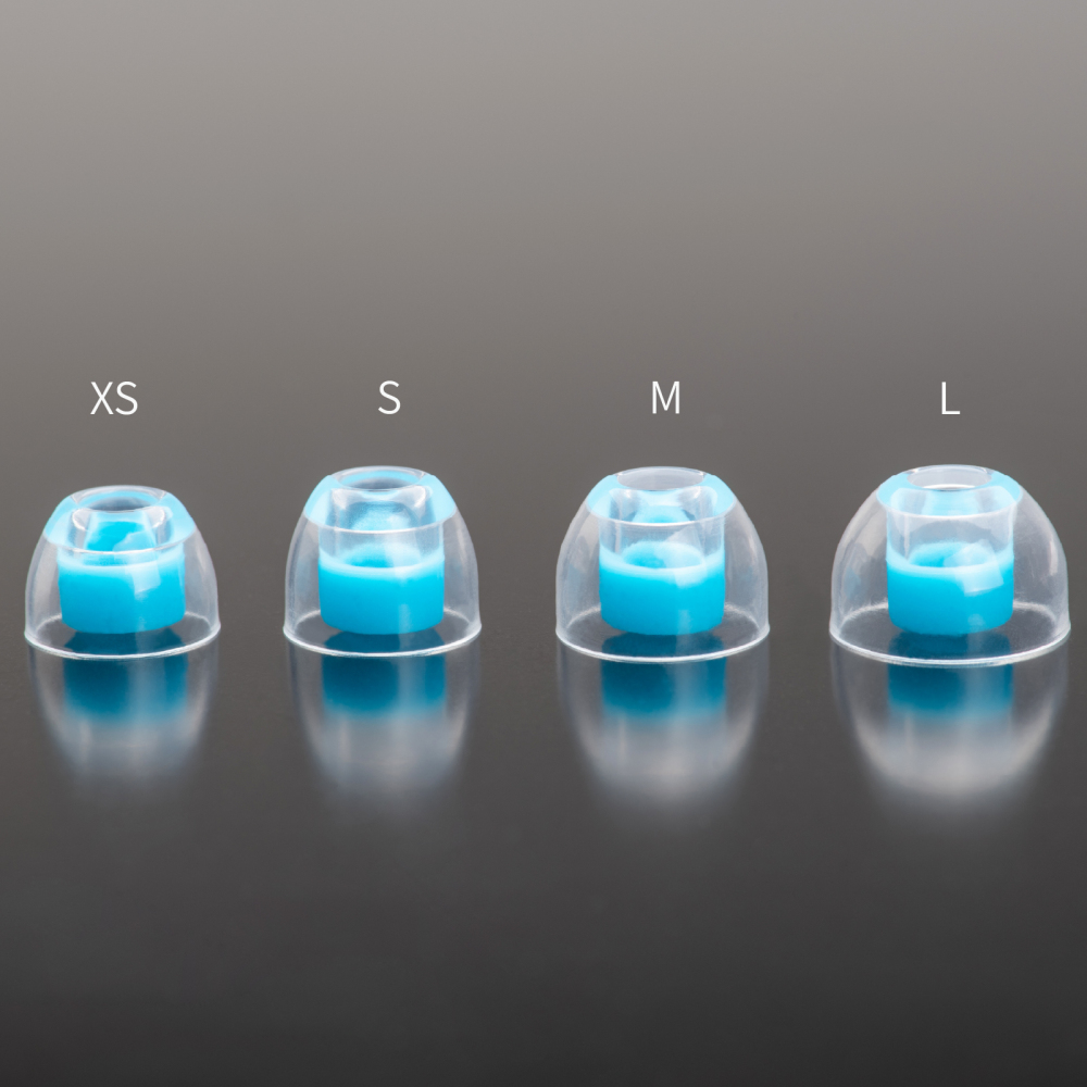 TINHIFI Liquid Silicone Ear Tips, 3 Pairs Soft Transparent Replacement Earbuds for IEM In-Ear Monitors, Compatible with HiFi Wired Earphones, Comfortable Fit and Noise Isolation, XS S M L