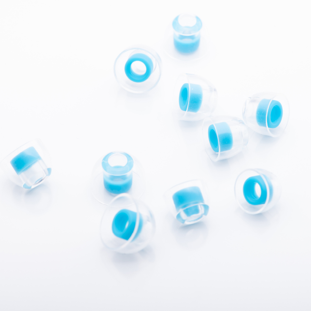 TINHIFI Liquid Silicone Ear Tips, 3 Pairs Soft Transparent Replacement Earbuds for IEM In-Ear Monitors, Compatible with HiFi Wired Earphones, Comfortable Fit and Noise Isolation, XS S M L