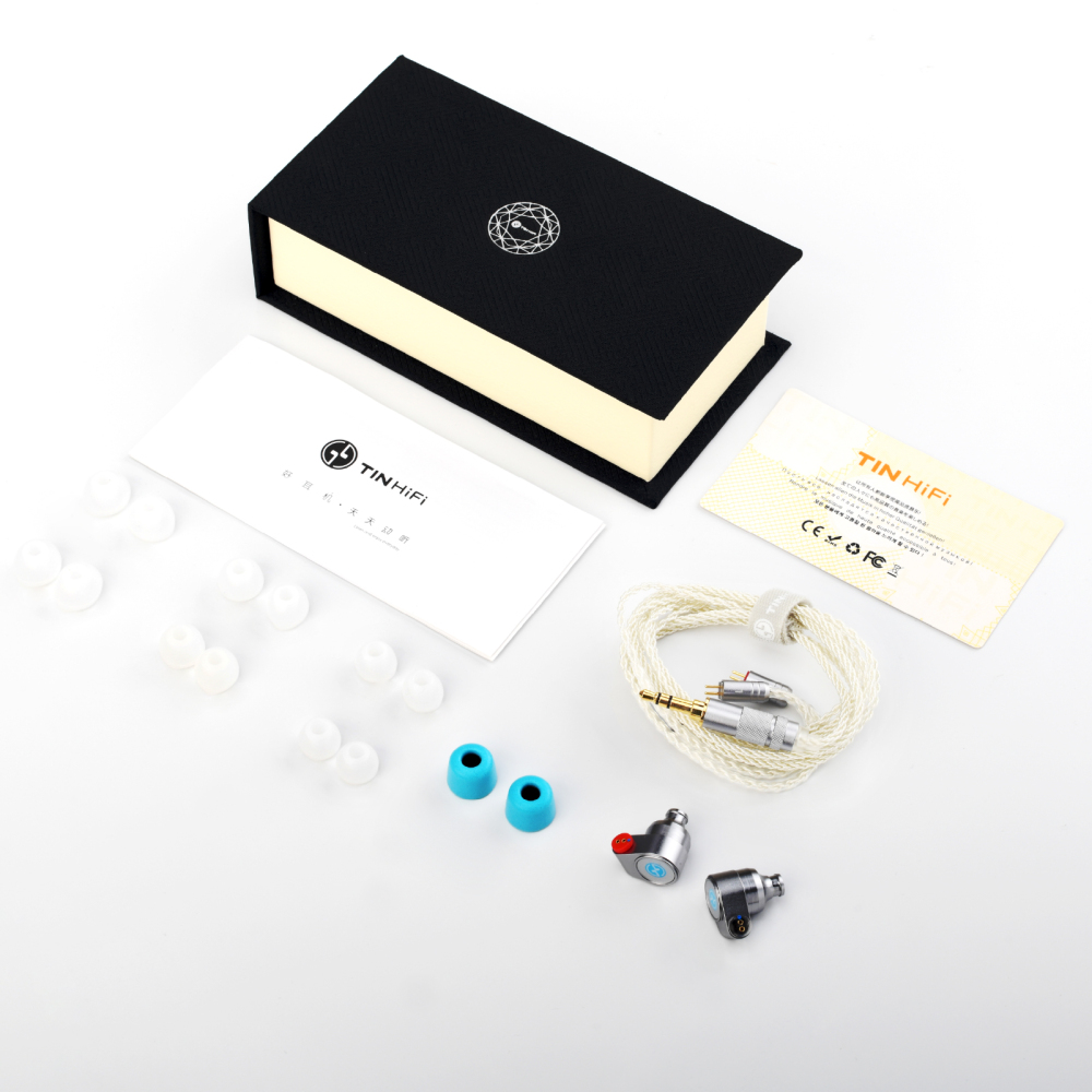 TINHIFI T2 DLC Dual Dynamic Driver Metal IEM Earphones – CNC Precision Silver In-Ear Headphones with Interchangeable MMCX Cable, Powerful Rhythm Bass, HiFi Wired Earbuds for Music & Gaming | $49