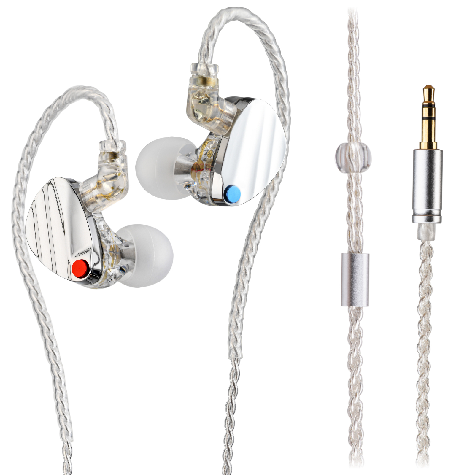 TINHIFI HUO Hybrid In Ear Monitor Earphones, 10mm Dual-Magnet Dynamic Driver + Balanced Armature, Metal Faceplate, Detachable QDC 2-Pin Cable, with Carrying Case
