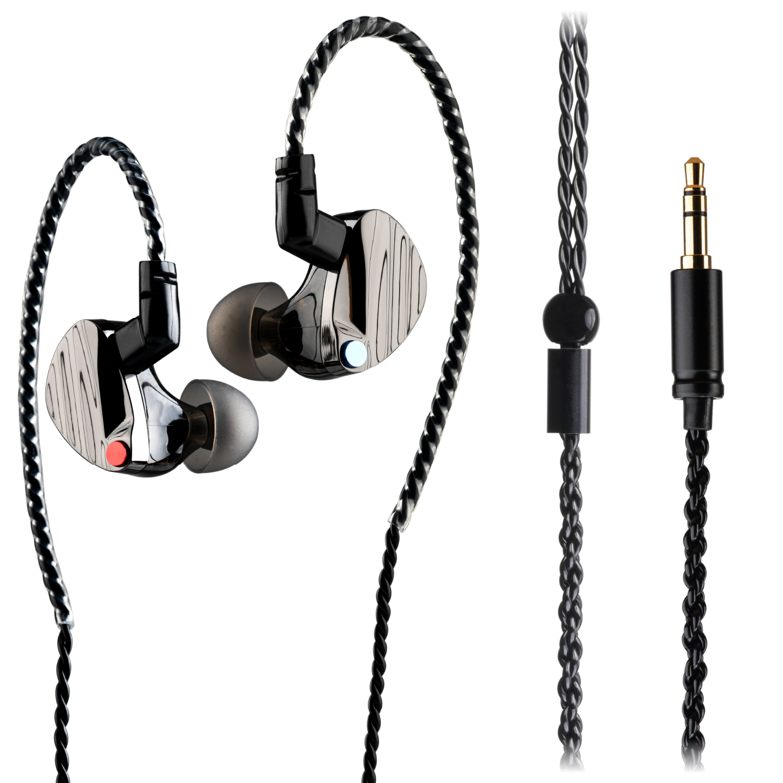 TINHIFI HUO Hybrid In Ear Monitor Earphones, 10mm Dual-Magnet Dynamic Driver + Balanced Armature, Metal Faceplate, Detachable QDC 2-Pin Cable, with Carrying Case