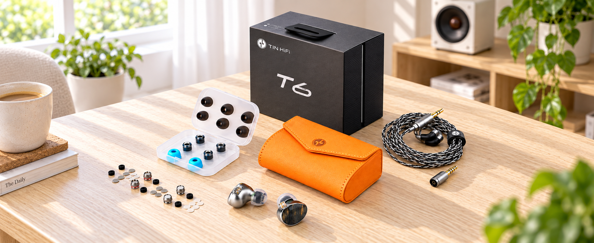 TINHIFI T6 standard edition earphones modular cable carrying case and accessories