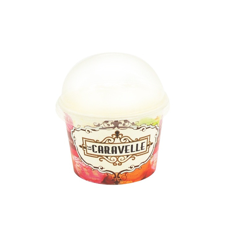 アイスクリームの使用と紙素材のプラスチック製の蓋付きアイスクリームカップ