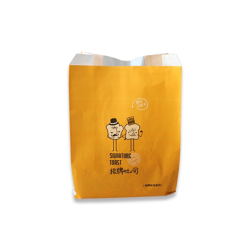 Bolsa de transporte de papel personalizada para galletas de pan recicladas para aperitivos
