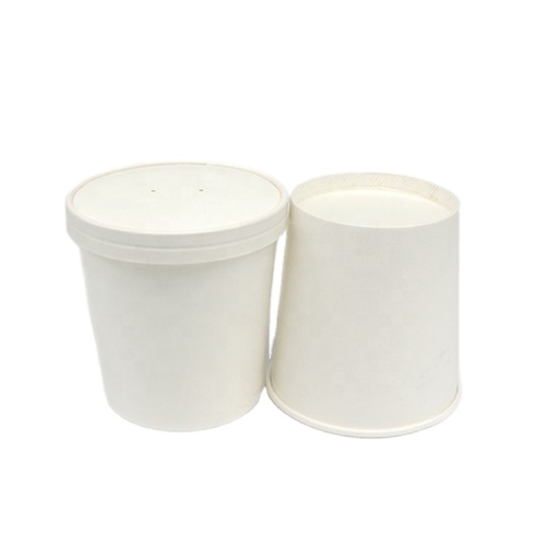 Taza de sopa de tazones de papel con tapa de plástico / papel