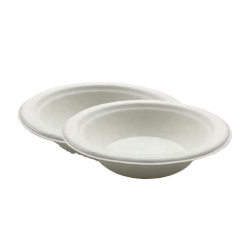 Белая круглая биоразлагаемая миска для жмыха Compastable Bowl для вечеринки