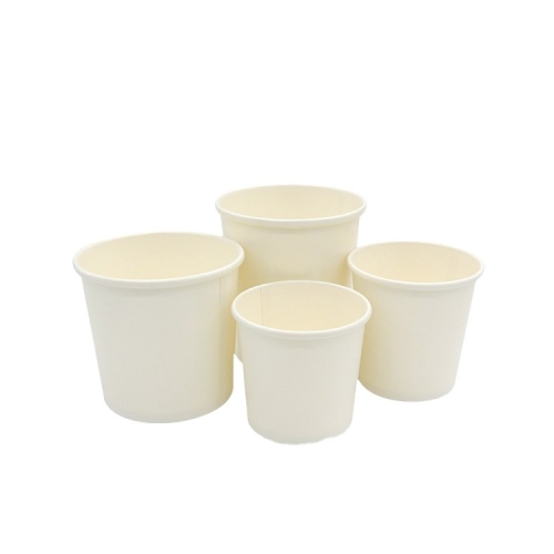 Vasos de sopa de papel desechables blancos para llevar de 12 oz al por mayor