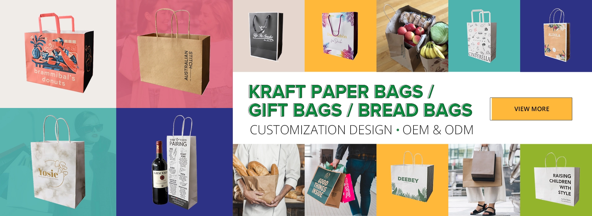 Bolsa de papel Kraft Bolsas de regalo Bolsas de pan