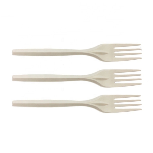 Eco-Green သုံးနိုင်သည့် Flatware Biodegradable Plastic Cornstarch Fork