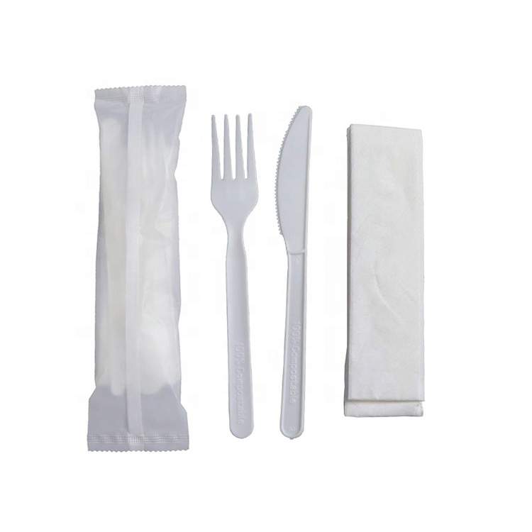 Biodegradable Cornstarch 100% Compostable CPLA Cutlery Set