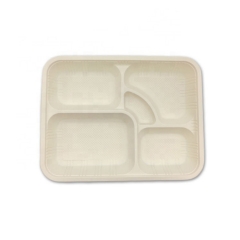 Biodegradable Eco Lunch Food Disposable Cornstarch Tray With Lid