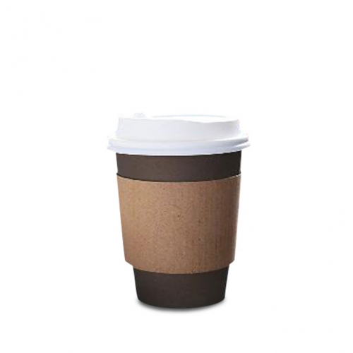 Single Wall Disposable Coffee Paper Cups With Lid and Sleeve