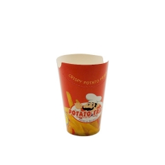 Customized Design Disposable 16oz Foldable French Fries Paper Cup