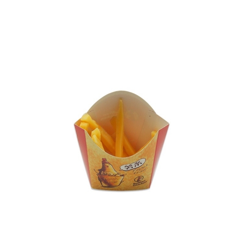 Single Wall Coated Disposable Customized French Fries cup Take Away Box