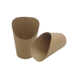 Vaso de papel para patatas fritas desechable ventilado Kraft de uso común de 12 oz