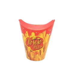 French Fry cup Munchie Cup Paper Food Container, Fold-Down Lid