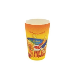 Biodegradable food grade oblique mouth paper Fries Chicken/ French Fries packing cup