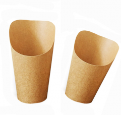 โลโก้ที่กำหนดเอง 16oz คราฟท์ทิ้ง French Fries Paper Cup