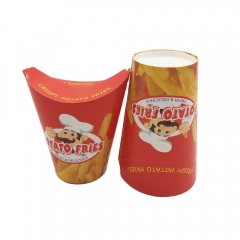 Copo de papel de batata frita impresso de parede única 16OZ cartoon