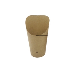 PE Coated Kraft Brown Disposable French Fry Paper Cup