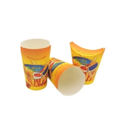 Gobelet en papier jetable plié en carton blanc de 12 oz pour frites