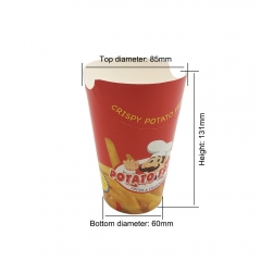 16OZ Single Wall การ์ตูนพิมพ์ French Fries Paper Cup