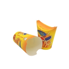 12oz White Cardboard Folded Disposable French Fry Paper Cup